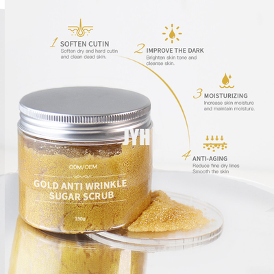OEM van 210g 24K Gouden Exfoliating Sugar Body Scrub de Productengmpc Goedkeuring van de Huidzorg