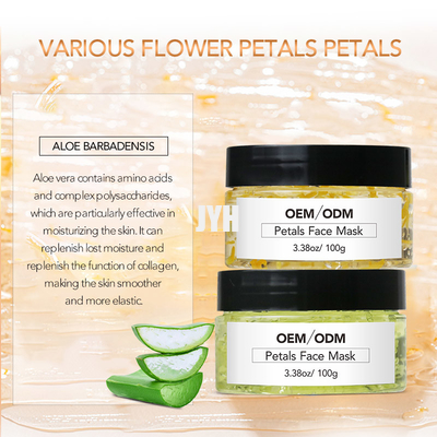 OEM Huidzorg Clay Mask Natural 100ml Rose Petal Face Gel Mask