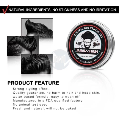 60g/stk Mens Cream Pomade Medium Hold Op waterbasis All Day Hold Premium Hair Styling Wax