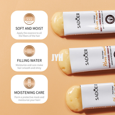 van de Schoonheidsmiddelenginger extract nutrition hair care van 10g Bodycare verbetert de Vochtige en Zachte Textuur Droog Vertakt Haarmasker