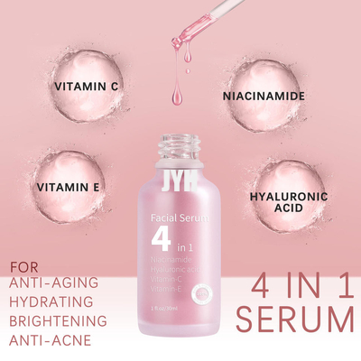 4 in 1 Vitamine C van het Gezichtsserum 30% met Ha-Nicotinamide anti-Veroudert het Hydrateren Wittend Huidserum