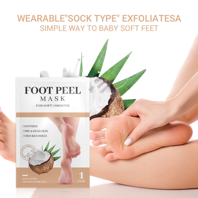 Van het de Voetmasker van de Unscentedkokosnoot de Voetzorg het Vastgestelde Exfoliating en Bevochtigen