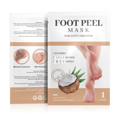 Van het de Voetmasker van de Unscentedkokosnoot de Voetzorg het Vastgestelde Exfoliating en Bevochtigen