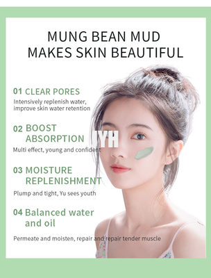 Reinigend Antiacne Gezichtsclay mask face mung bean die Groen Masker zuiveren