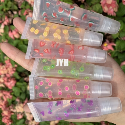 Private label Gloss Lip Oil Squeeze Tubes Plumping Fruit Geurige smaak